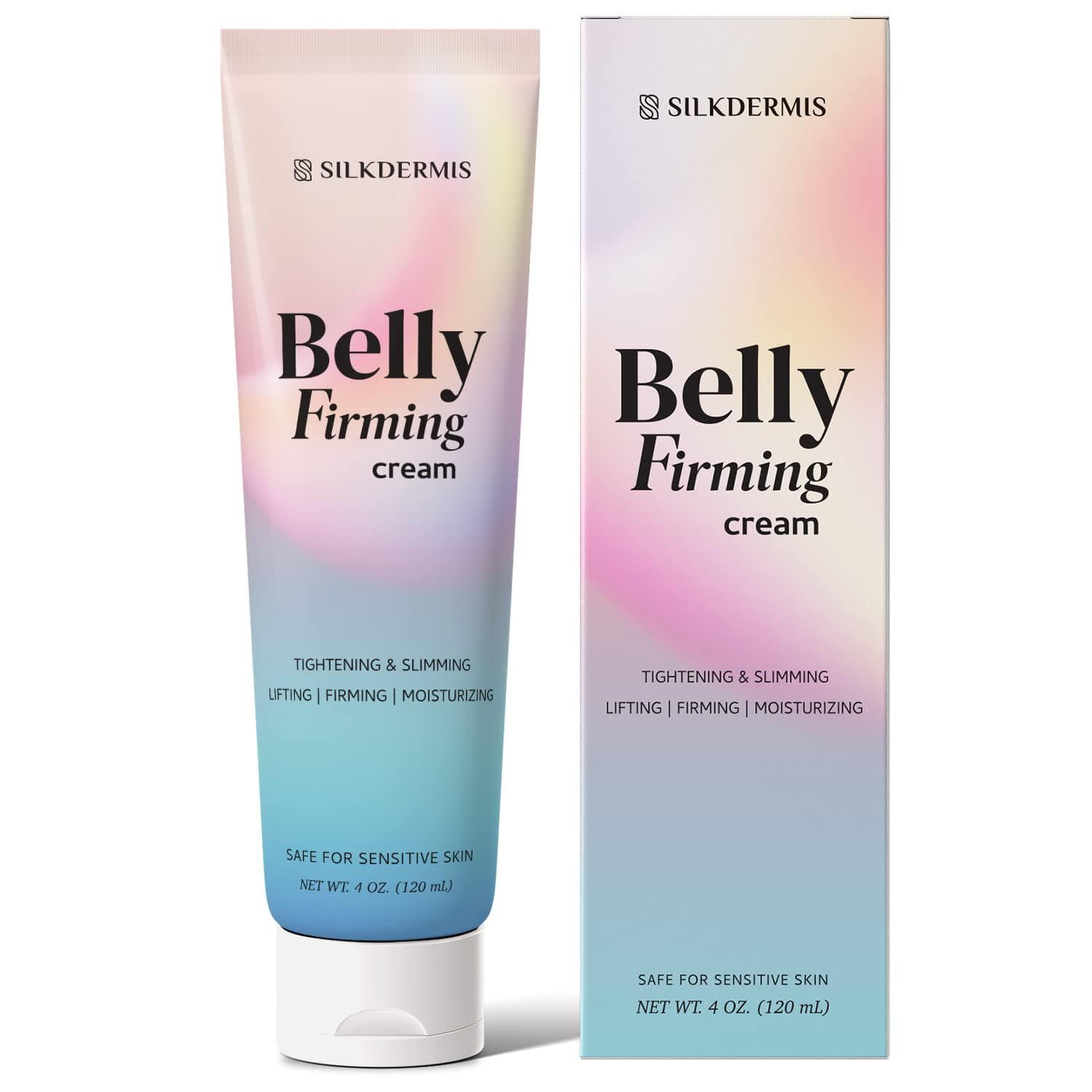 B Flat Belly Firming Cream – Skin Tightening and Cellulite Cream for Stomach, Thighs and Butt, Moisturizing Firming Lotion with Powerful Natural Ingredients , 120 ML