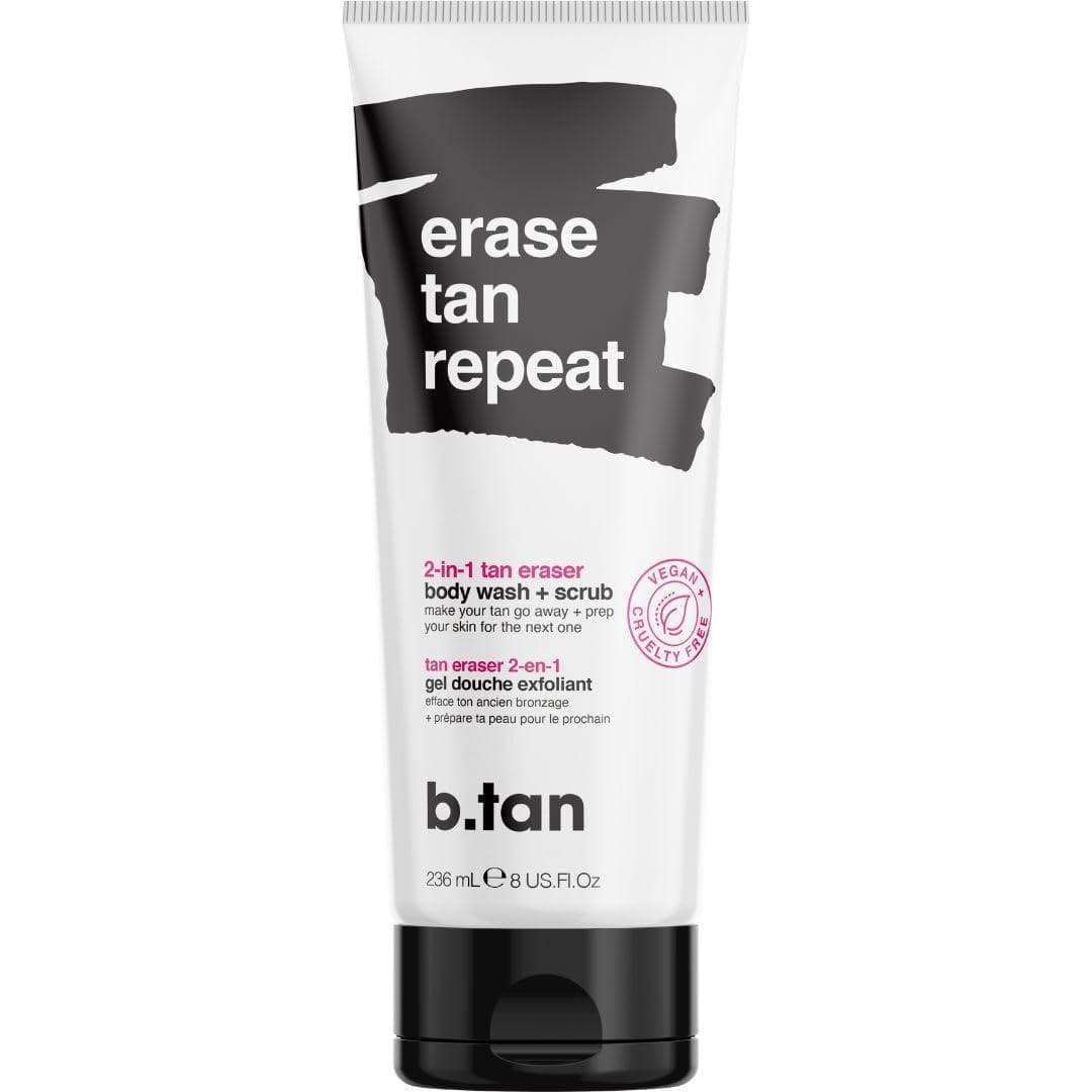 b.tan Self Tan Remover and Body Wash | Erase Tan Repeat – 2-in-1 Exfoliator Scrub and Body Wash, Sunless Tan Eraser, 8 Fl Oz
