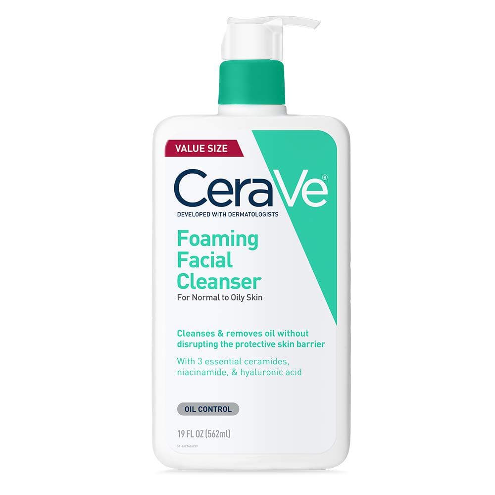 CeraVe Foaming Facial Cleanser Daily Face Wash, 19 Fluid Ounce (Pack of 1) | Oily Skin
