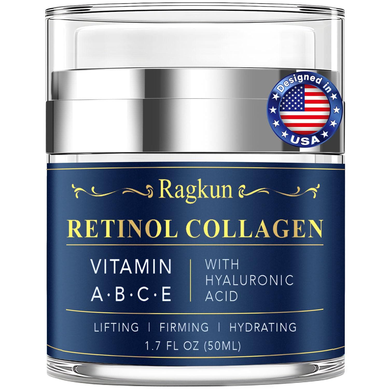 Face Moisturizer Retinol Cream – Neck Collagen Creams for Tightening and Firming – Anti Aging Day and Night Facial Moisturizer for Women and Men, Tighten and Lift Wrinkle Cream – 1.7 Fl Oz