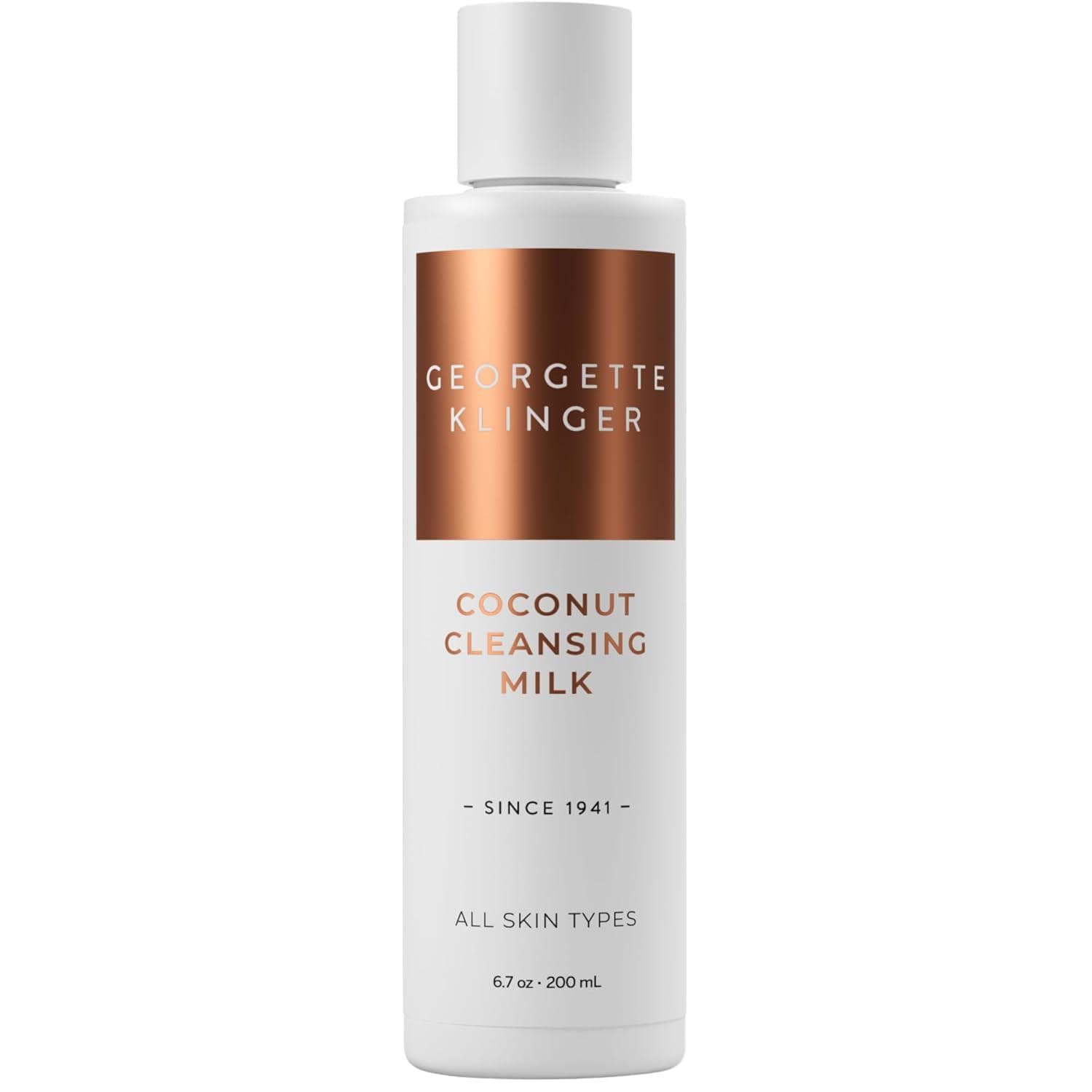 Georgette Klinger Coconut Cleansing Milk – Natural Face Wash for Women, Gentle Makeup Remover that Restores Moisture with Nutrient-rich Coconut Oil, Vegan for All Skin Types – 6.7 oz