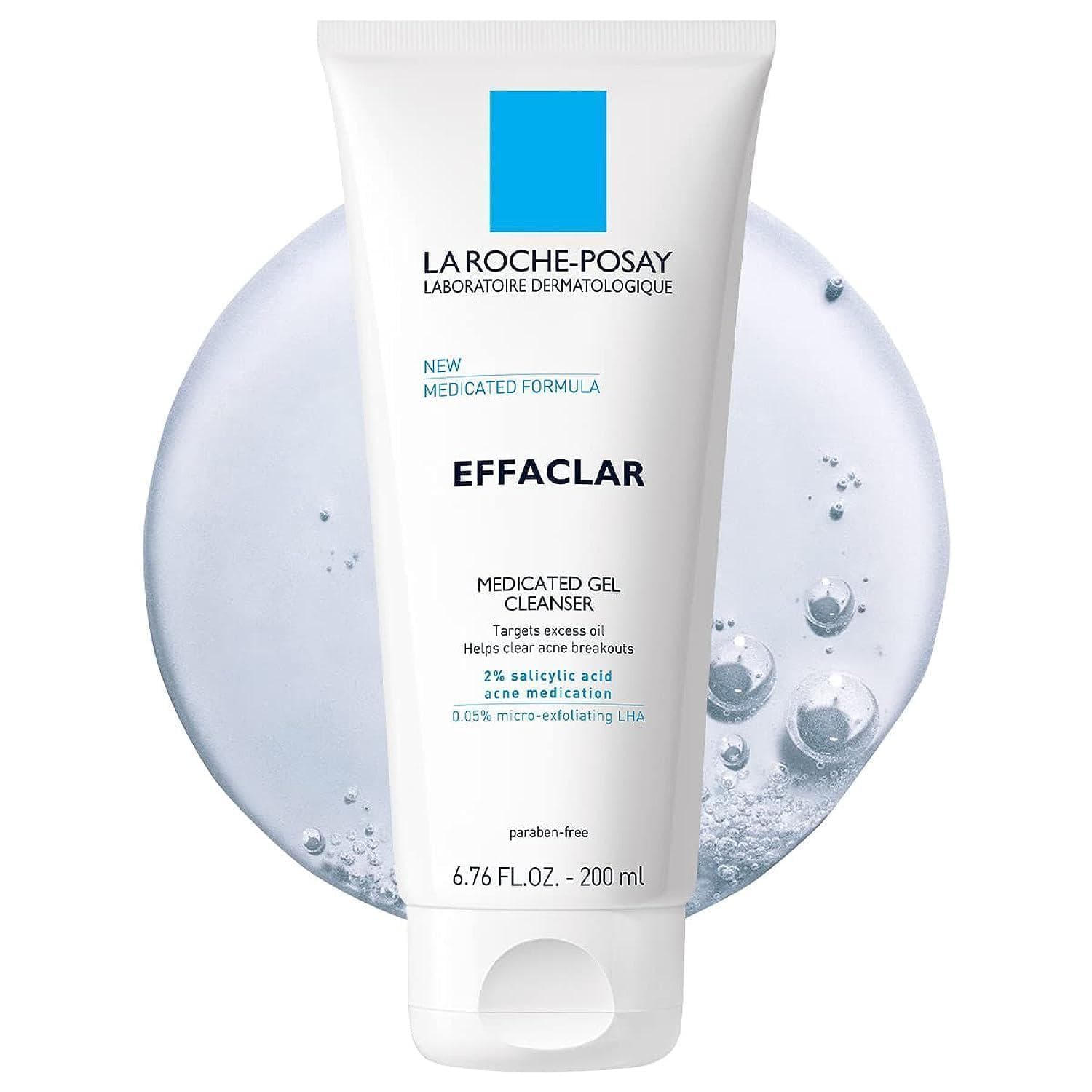 La Roche-Posay Effaclar Medicated Gel Cleanser | 2% Salicylic Acid Cleanser + LHA + Glycerin | Foaming Acne Face Wash | Helps Clear and Prevent Acne Breakouts | Oil Free Acne Wash | Targets Excess Oil