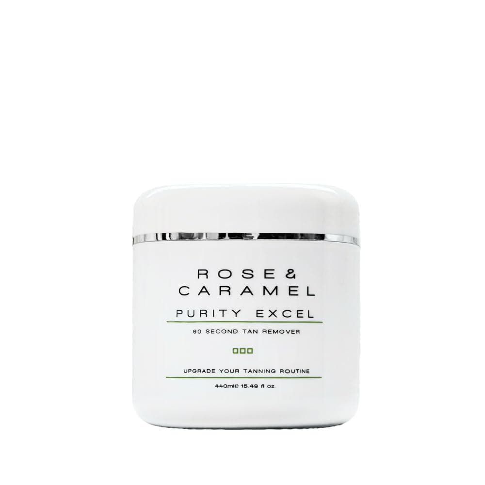Rose and Caramel Purity Excel 60 Second Miracle Express Self Tan Remover Exfoliating Tan Eraser 440g fake tan remover, body scrub express tan eraser