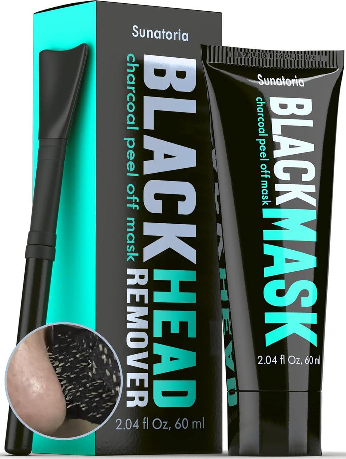 SUNATORIA Blackhead Remover Mask – Activated Charcoal Peel Off Face Mask – for All Skin Types – Deep Pore Cleaner Nose Blackhead Remover Pore Release – Black Head Remover for Face