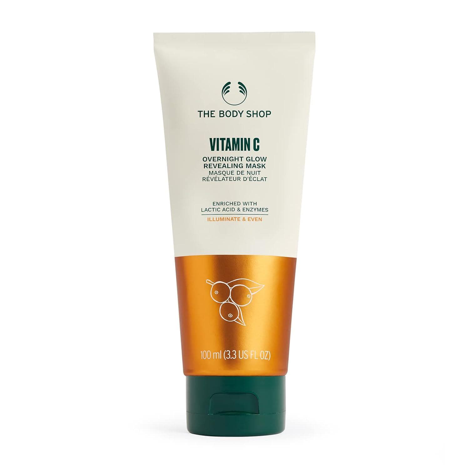 The Body Shop Vitamin C Overnight Glow Revealing Mask – For Even Toning, Brightening – 3.3 Fl Oz