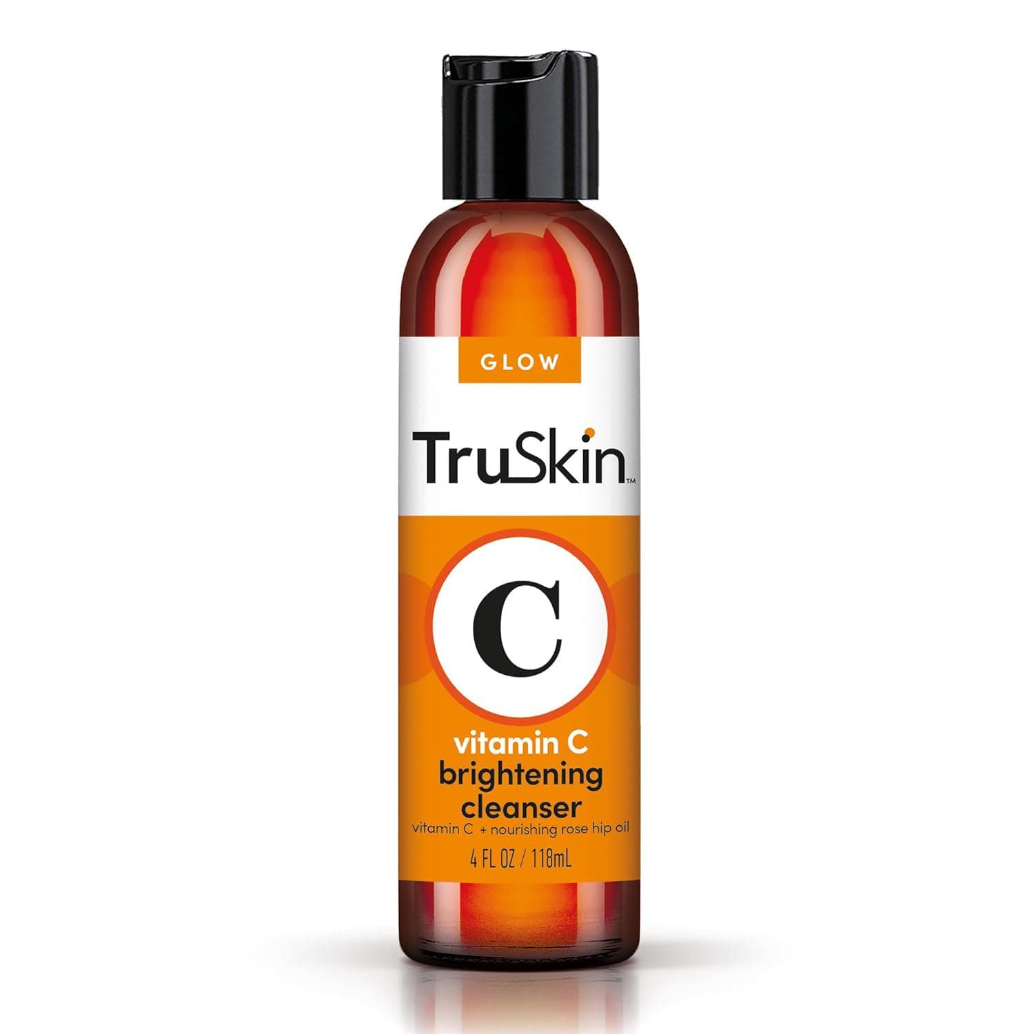 TruSkin Vitamin C Cleanser, 4 fl oz (Pack of 1) | Vitamins C and E, Rosehip Oil, Aloe Vera, MSM